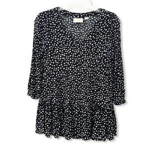 Anthropologie Maeve Tiered 3/4 Sleeve Top